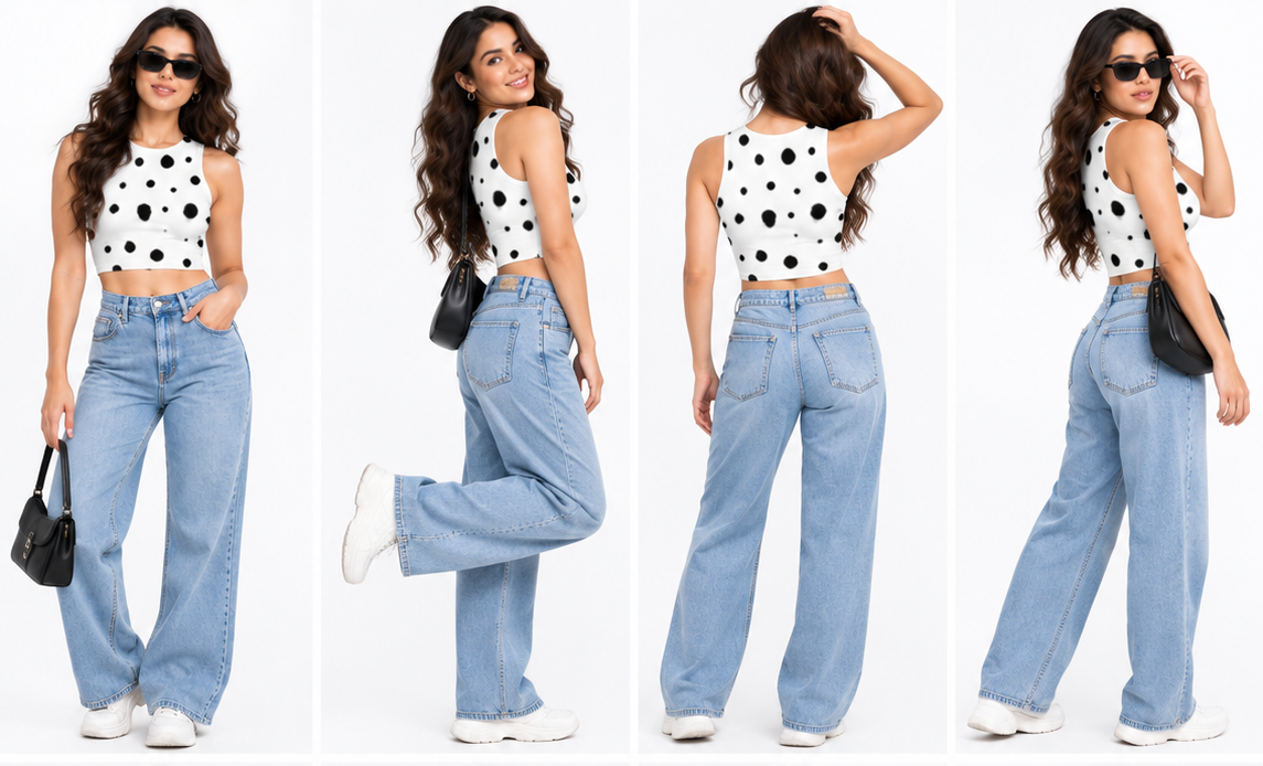 Black & White Polka Dot Sleeveless Crop Top – Trendy Women’s Casual & Streetwear Top