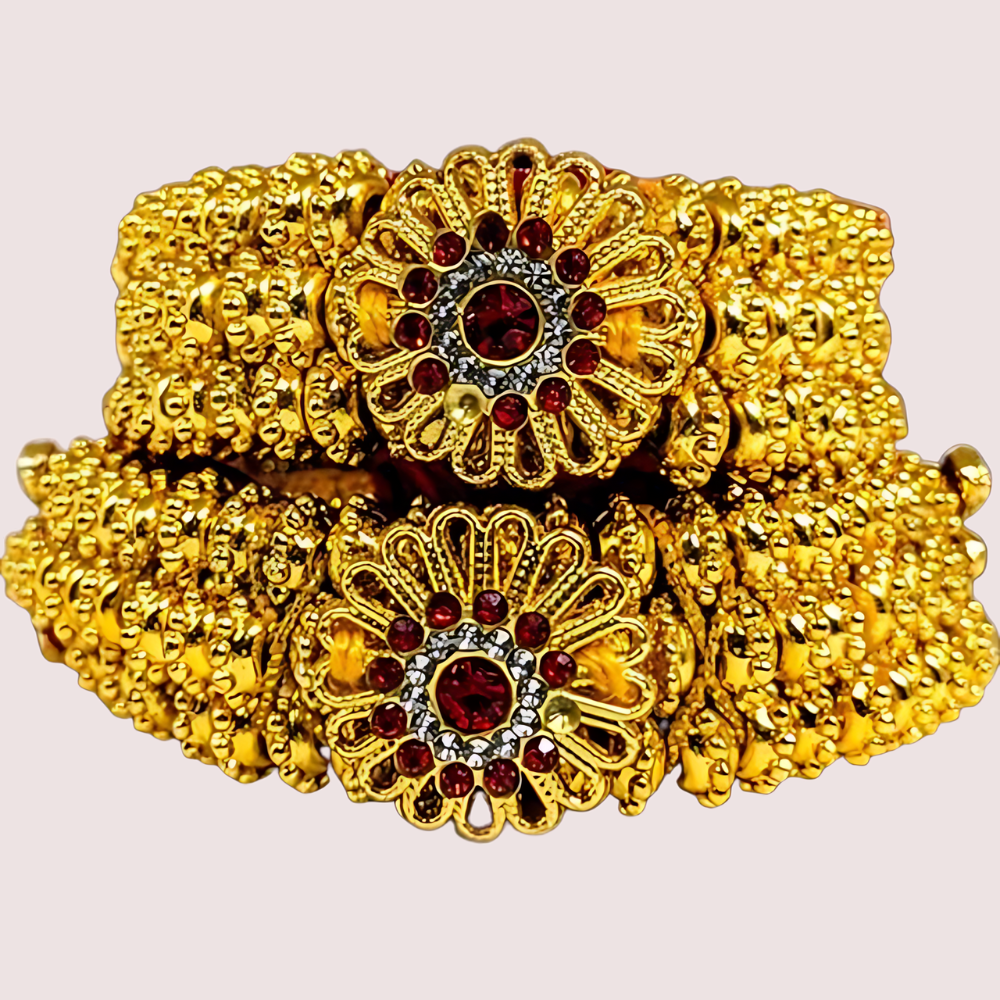 Women's Golden Designer Bracelet, Radiant Golden Bangle - Apparel - back view | Snazzyway