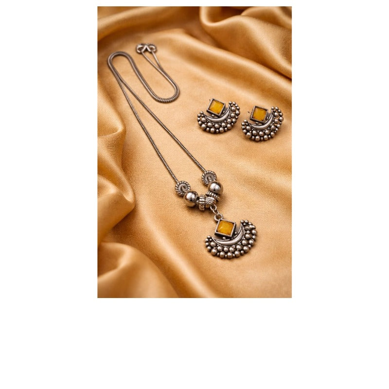 Women's Half Moon Necklace - close-up detail view | D9 Creations