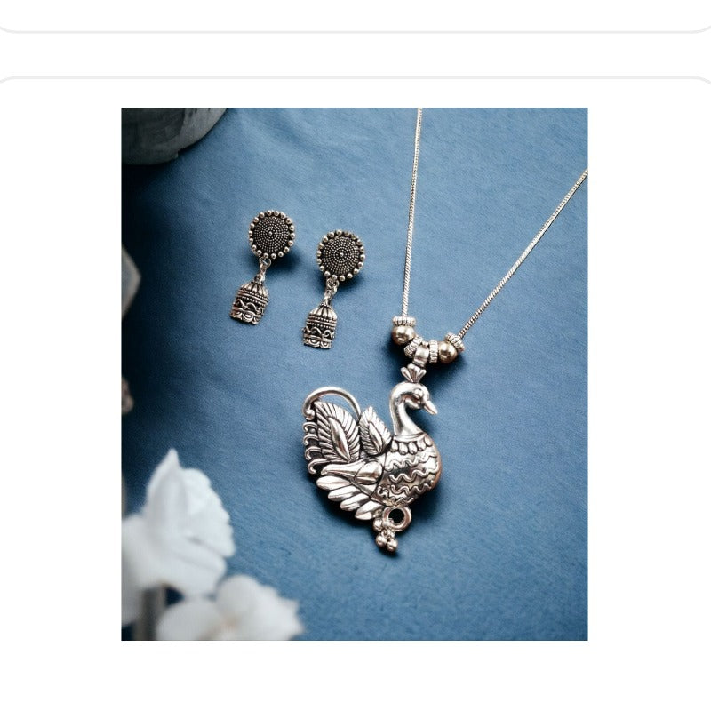 Women's German Silver Bird Necklace - close-up detail view | D9 Creations