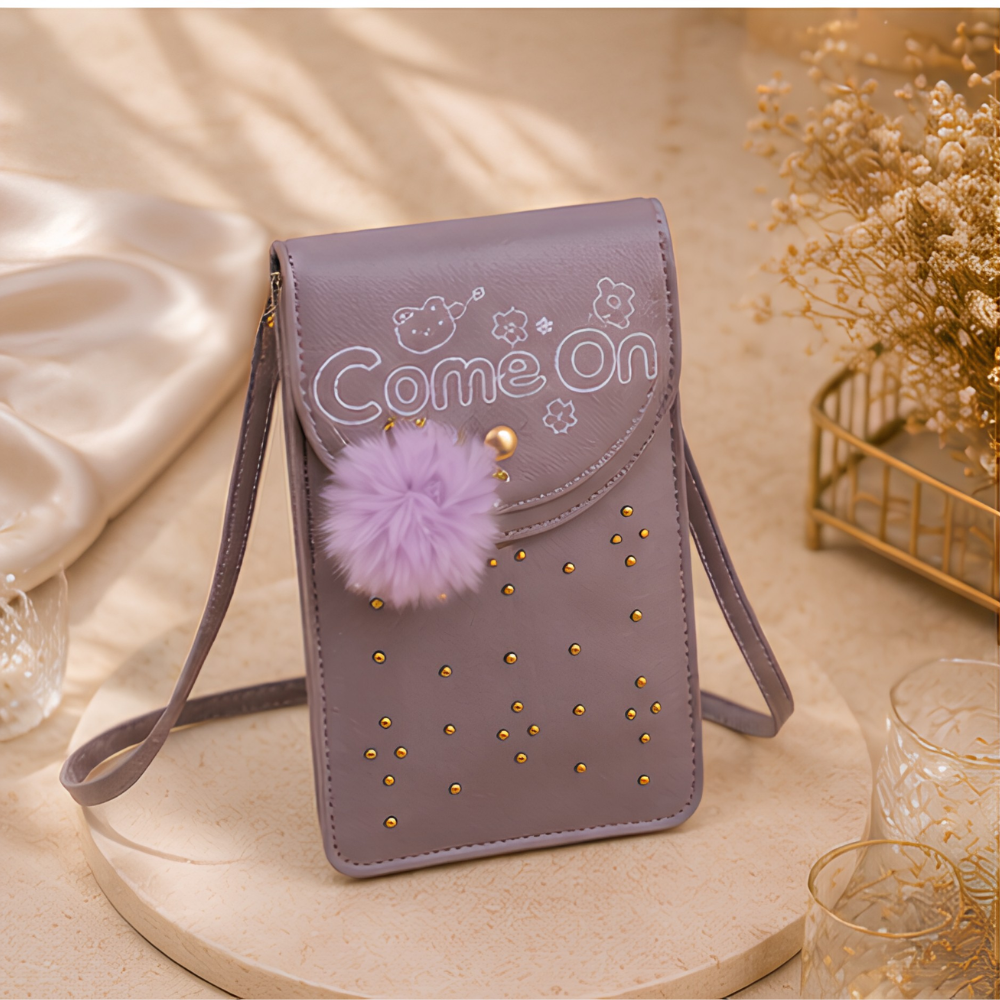 Women's Purple Embellished Sling Bag - Uncategorized - back view | Snazzyway