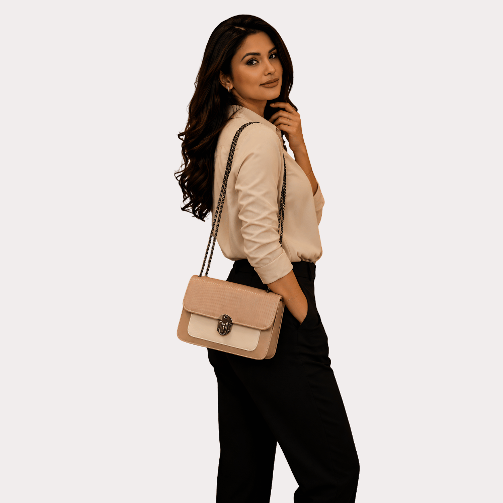 Women's Ivory Designer Sling Bag, Exquisite Ivory Crossbody Purse - Apparel - back view | Snazzyway