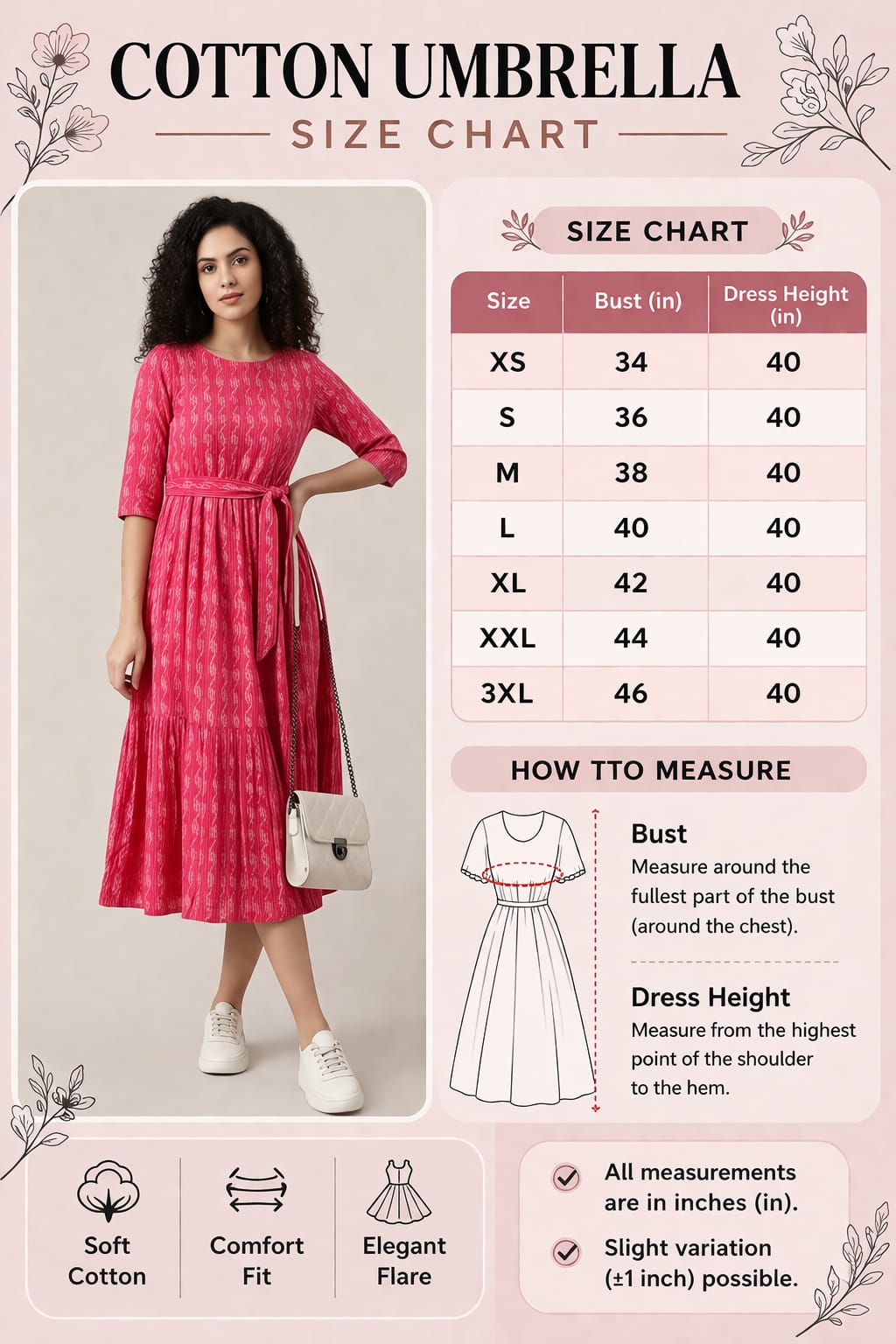 Cotton 3 Tier Frock - Rani Pink - Western Wear - styled full look | Villows DTrendz
