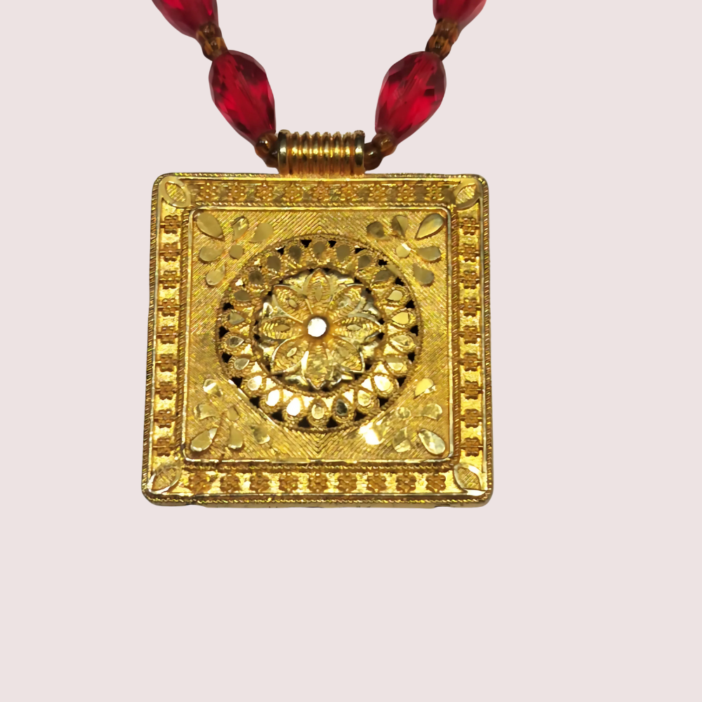 Women's Rose Pink Designer Necklace, Charming Rose Necklace Set - Apparel - close-up detail view | Snazzyway