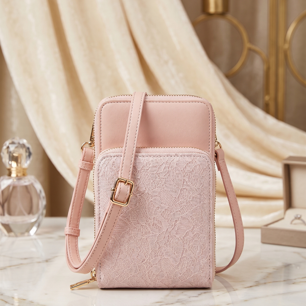 Women's Blush Pink Designer Sling Bag, Elegant Blush Crossbody Purse - Apparel - back view | Snazzyway