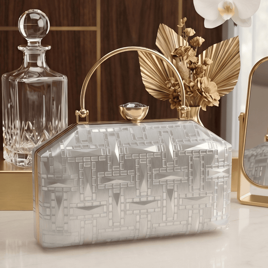 Women's Pearl White Pearl Handbag, Refined Pearl Purse - Apparel - close-up detail view | Snazzyway