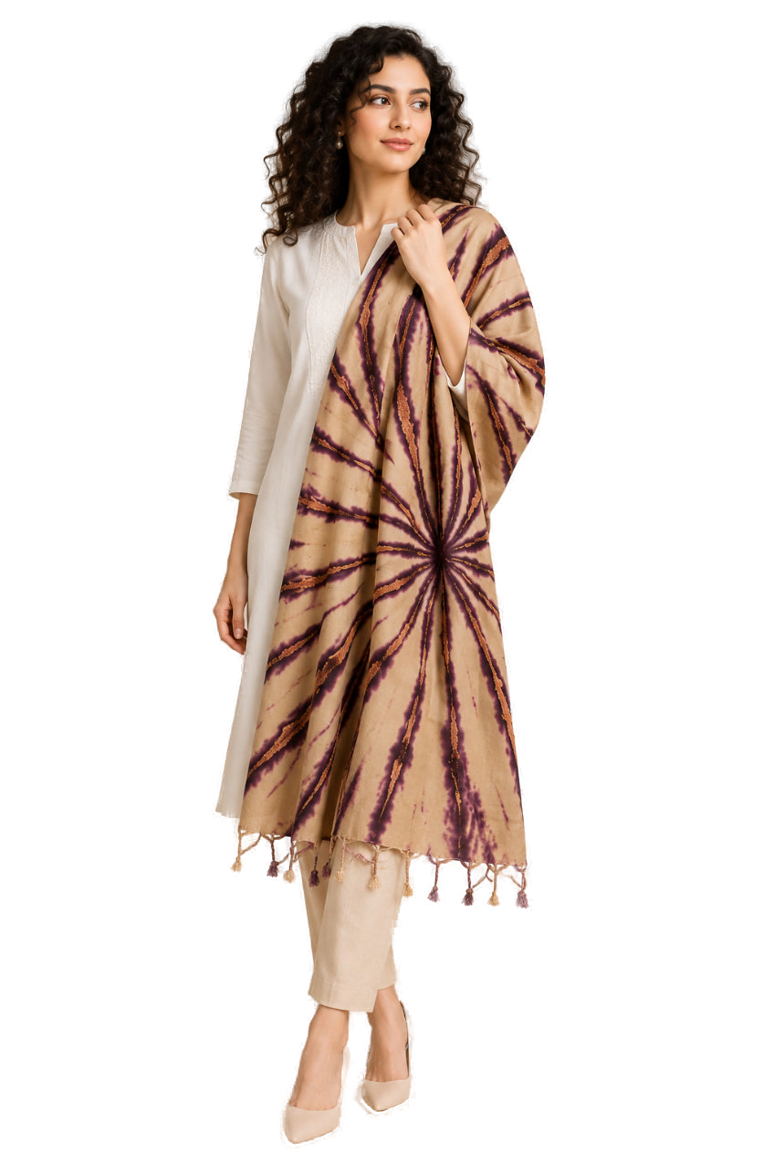 Premium Rayon Cotton Scarf - Wine - Indian Ethnic Wear - front view | Villows DTrendz