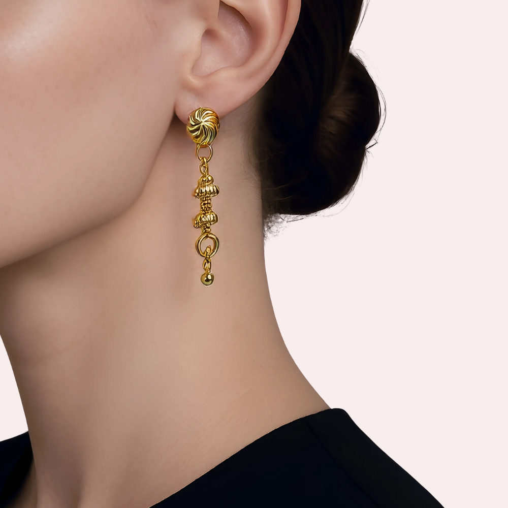 Women's Gold Gold-Plated Earrings, Chic Gold Stud Earrings - Apparel - front view | Snazzyway
