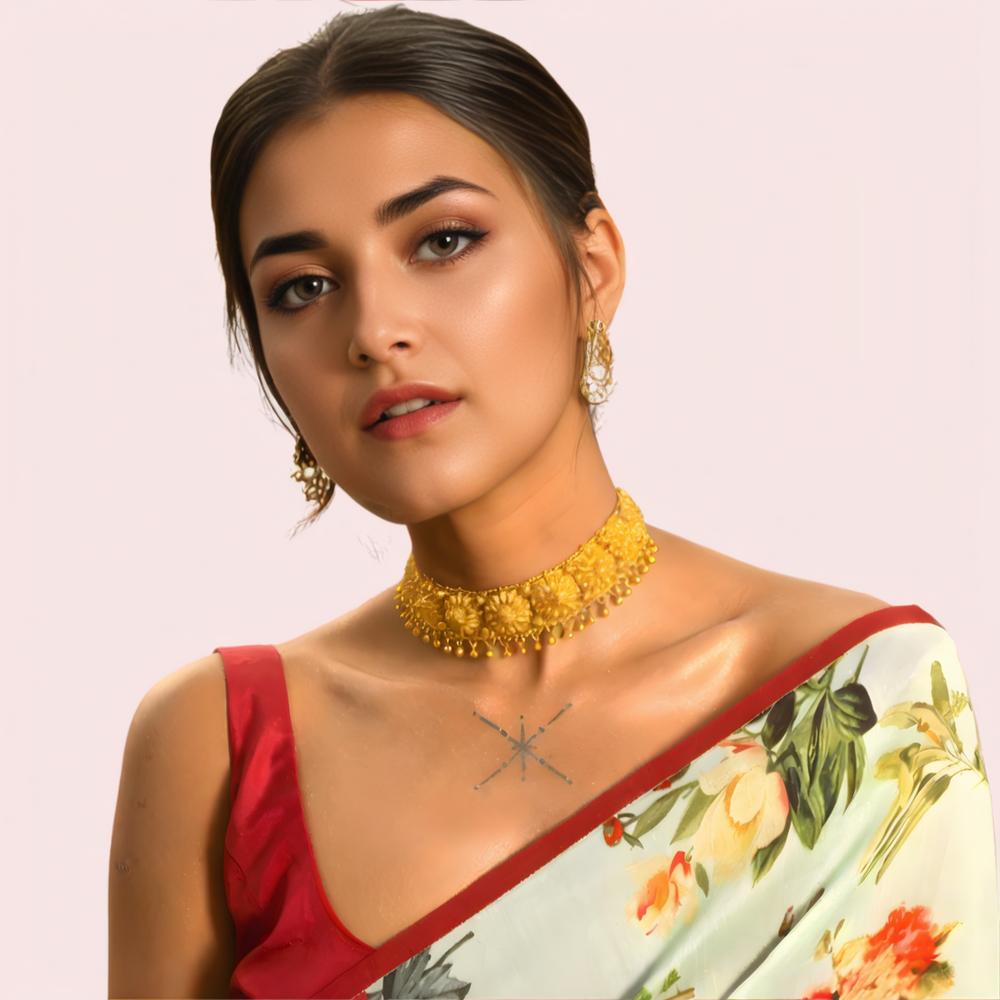 Women's Gold Gold-Plated Necklace, Sophisticated Gold Necklace Set - Apparel - front view | Snazzyway