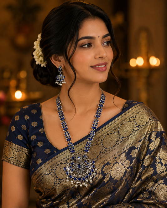 Women's Traditional Oxidized Necklace Set - front view | D9 Creations