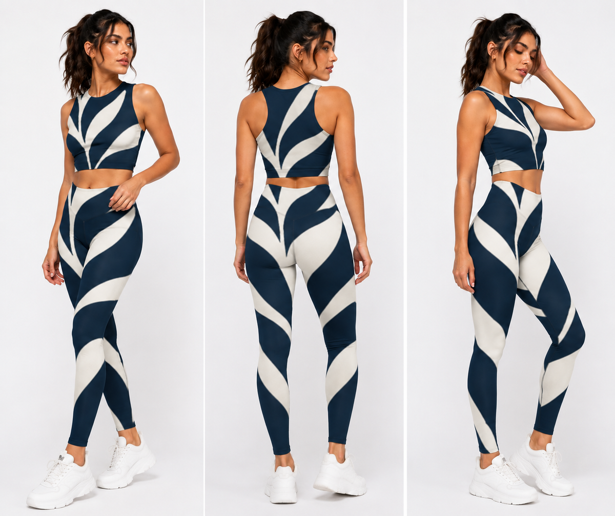 Midnight Ivory Botanical Flow Co-Ord Combo Set