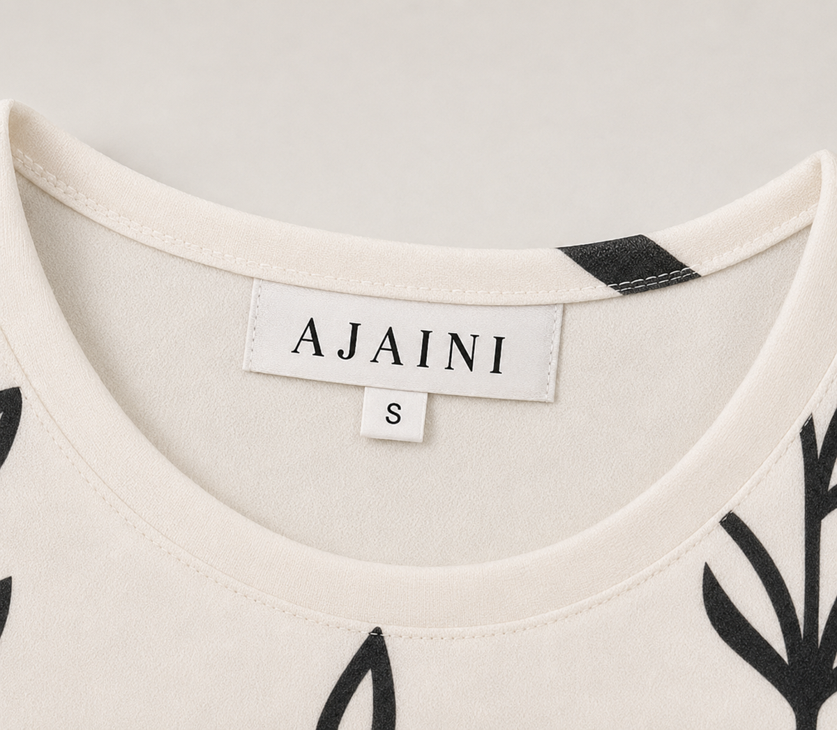 Warli Art Inspired Ivory A-Line Dress/Kurti – Black Folk Print | Polyspandex Blend