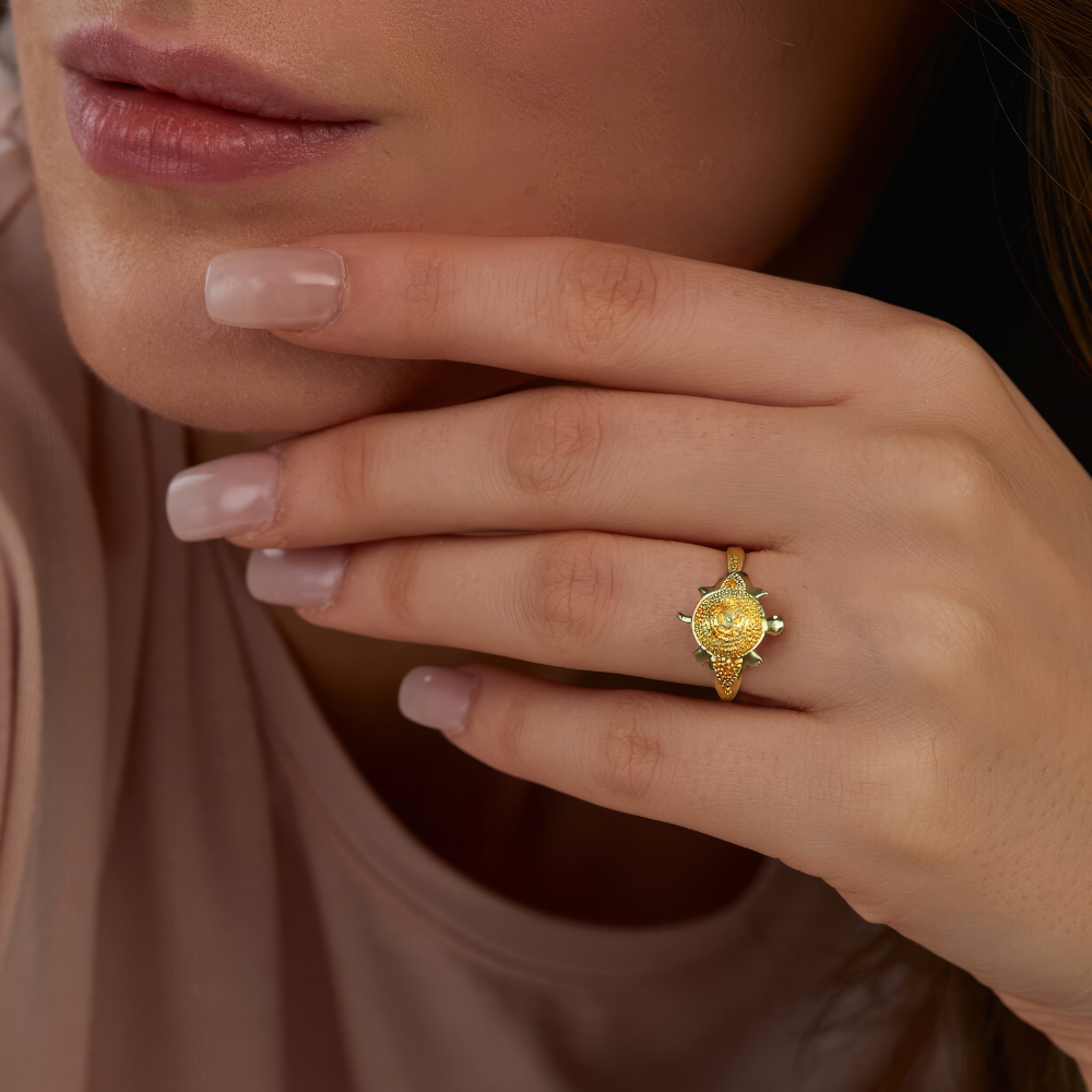 Women's Gold Gold-Plated Ring, Stylish Gold Statement Ring - Apparel - front view | Snazzyway