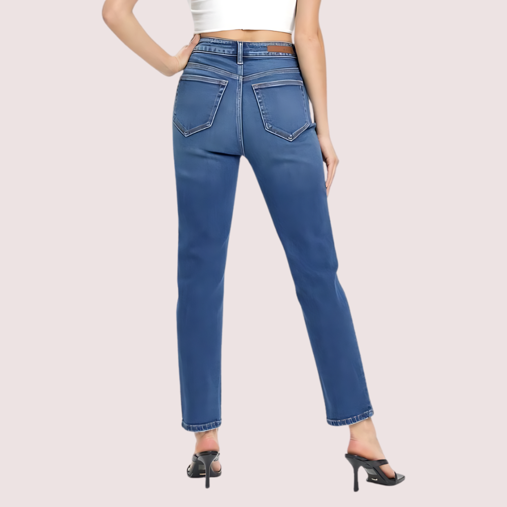 Women's Denim Jeans, Timeless Denim Pants - Apparel - back view | Snazzyway