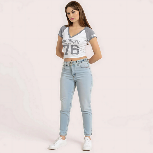 Women's Designer Crop Top, Elegant Top - Apparel - front view | Snazzyway