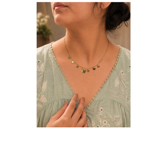 Women's Anti Tarnish Butterfly Necklace - front view | D9 Creations