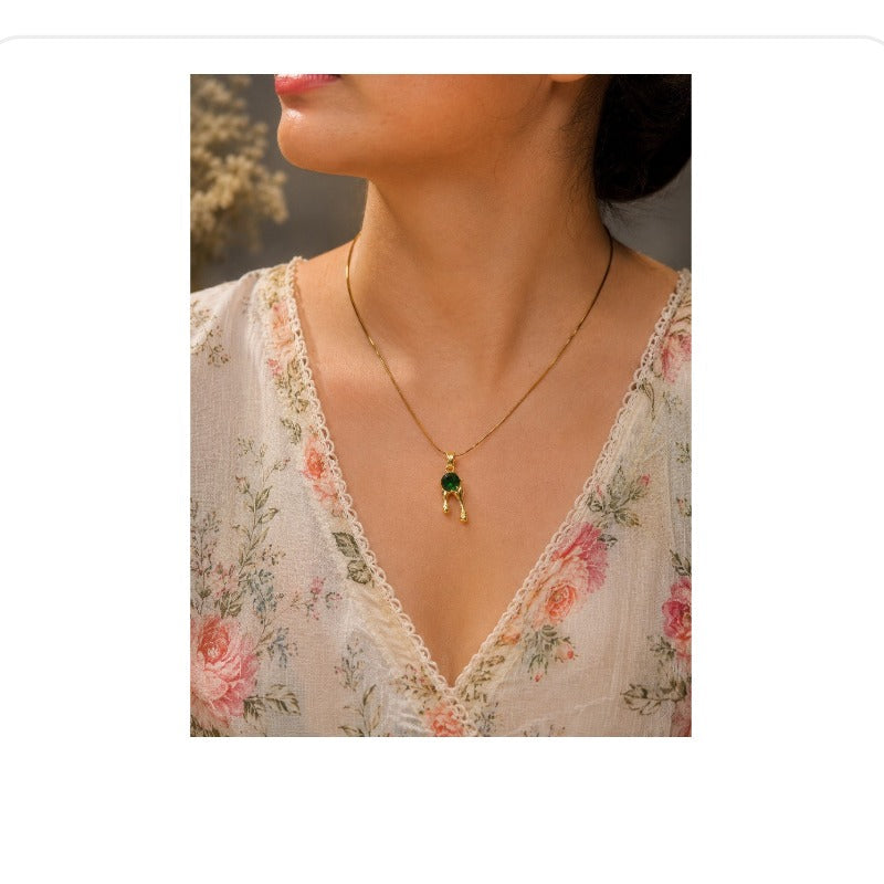 Women's Anti Tarnish Chain Pendant - Necklace - front view | D9 Creations