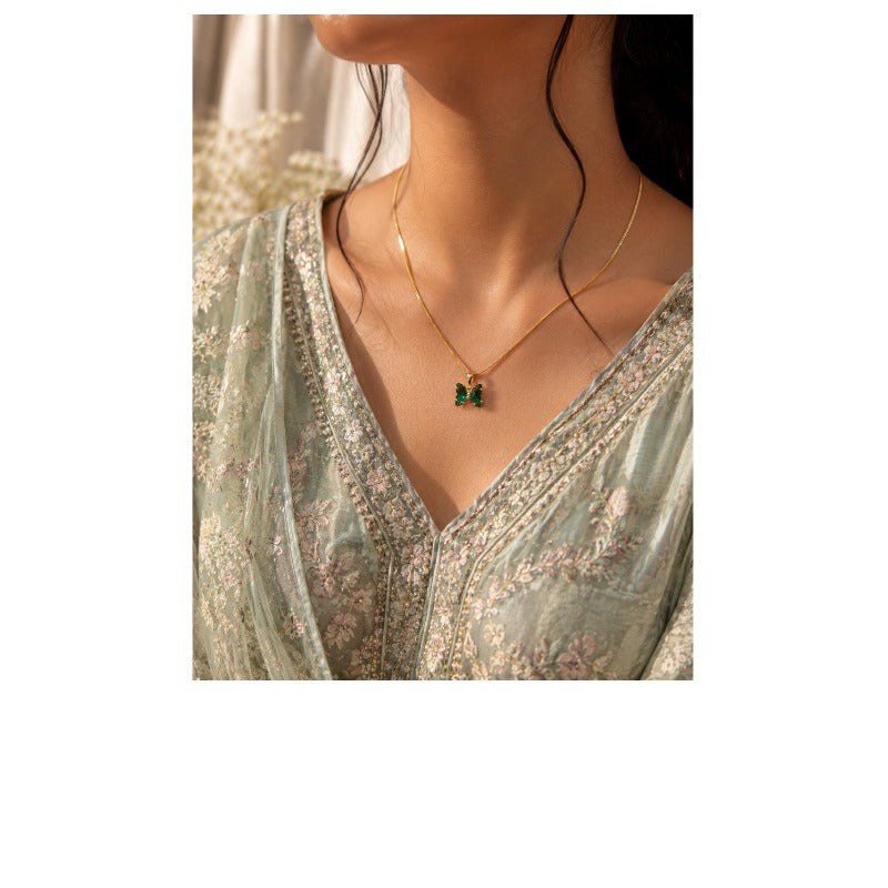Women's Anti Tarnish Butterfly Necklace - front view | D9 Creations