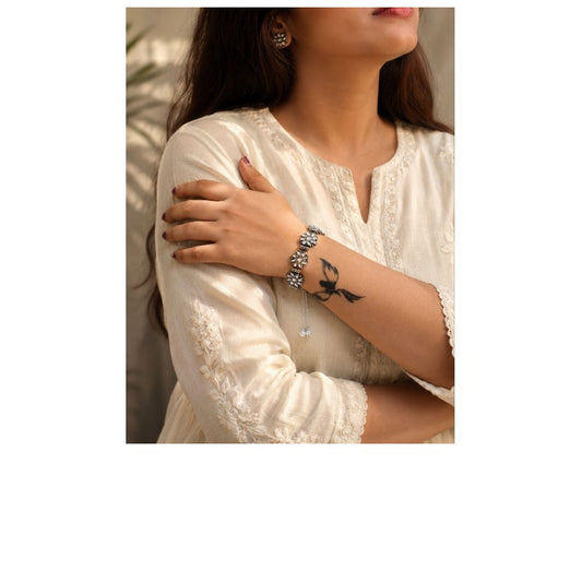 Women's Designer Floral Bracelet - Bangle & Bracelet - front view | D9 Creations