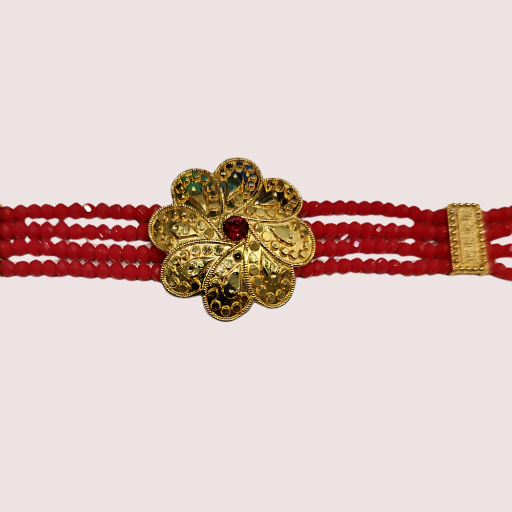 Women's Red Beaded Necklace, Classic Red Necklace Set - Apparel - close-up detail view | Snazzyway