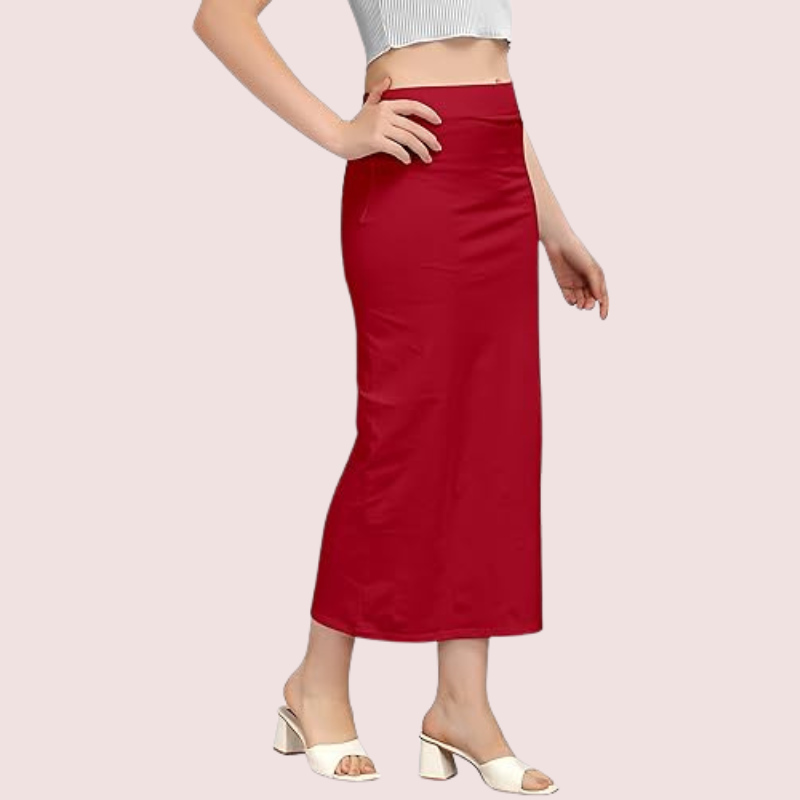 Women's Maroon Cotton Petticoat, Graceful Maroon Shapewear - Apparel - back view | Snazzyway