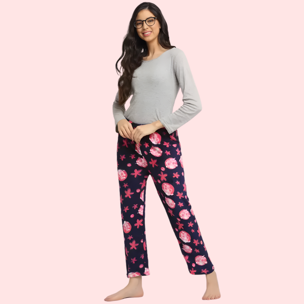 Women's Printed Pajama Set, Stylish Loungewear - Apparel - front view | Snazzyway