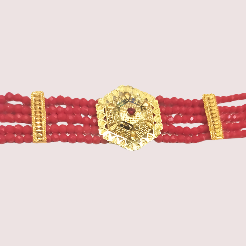 Women's Red Beaded Necklace, Regal Red Necklace Set - Apparel - close-up detail view | Snazzyway