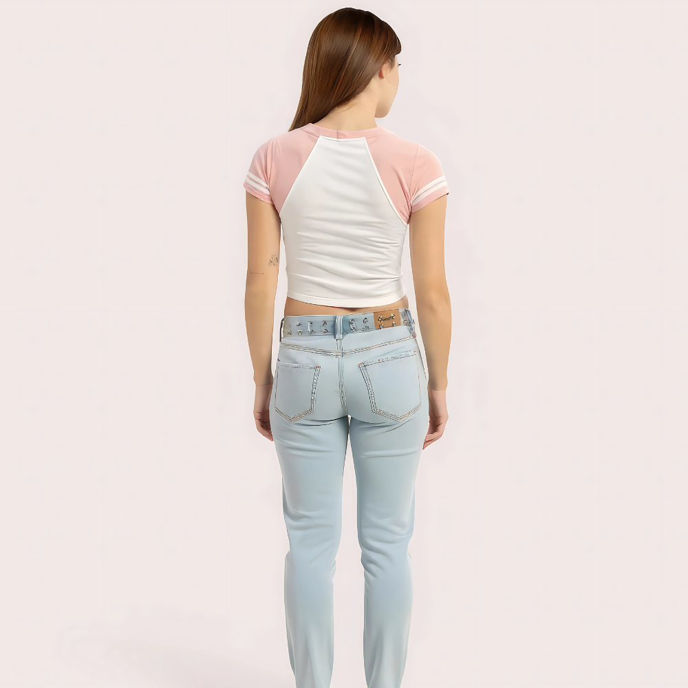 Women's Pink Designer Crop Top, Refined Pink Top - Apparel - close-up detail view | Snazzyway