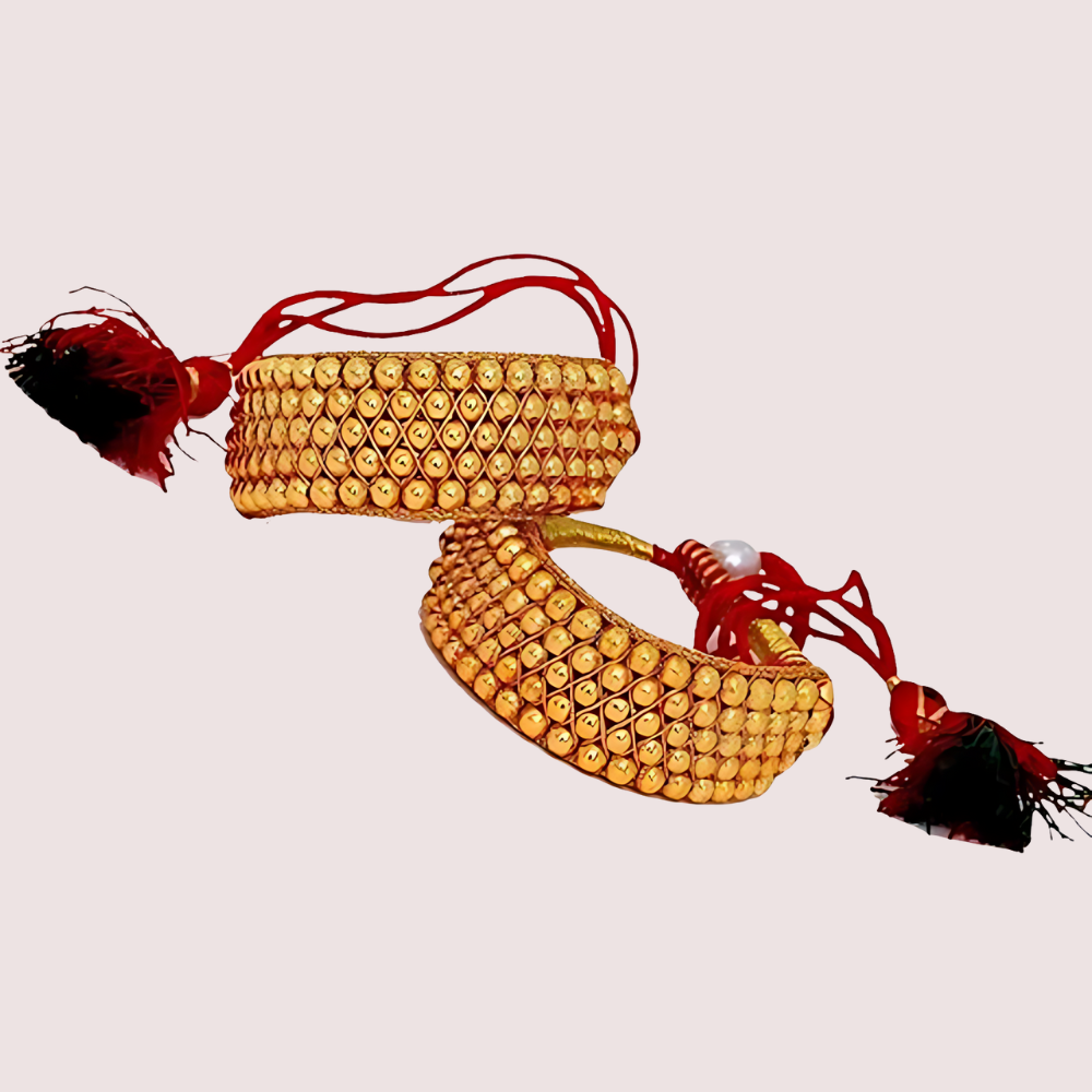 Women's Golden Designer Bracelet, Regal Golden Bangle - Apparel - front view | Snazzyway
