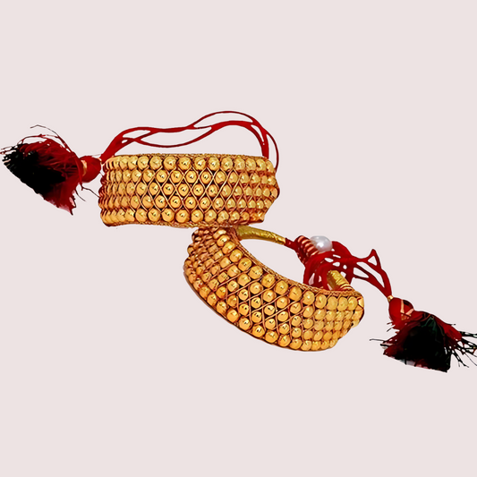 Women's Golden Designer Bracelet, Regal Golden Bangle - Apparel - front view | Snazzyway