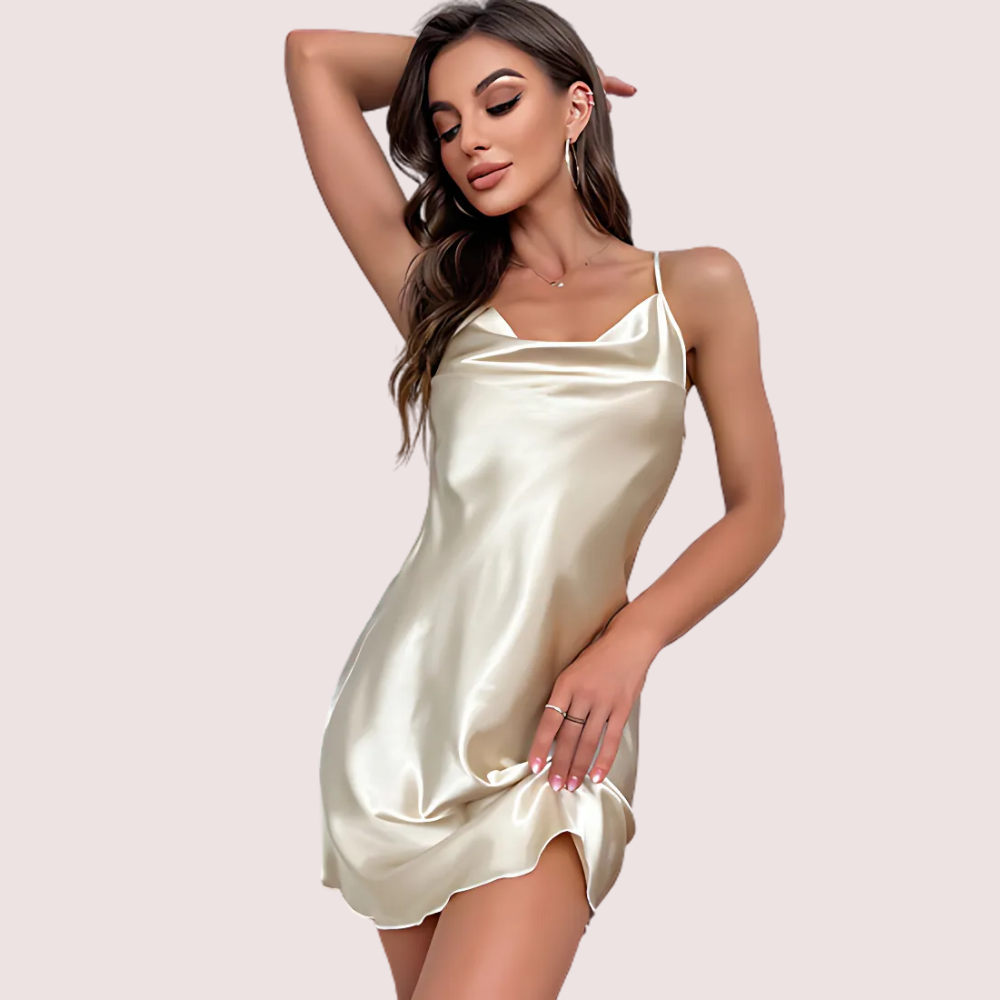 Women's White Satin Accessory, Refined White Piece - Apparel - close-up detail view | Snazzyway
