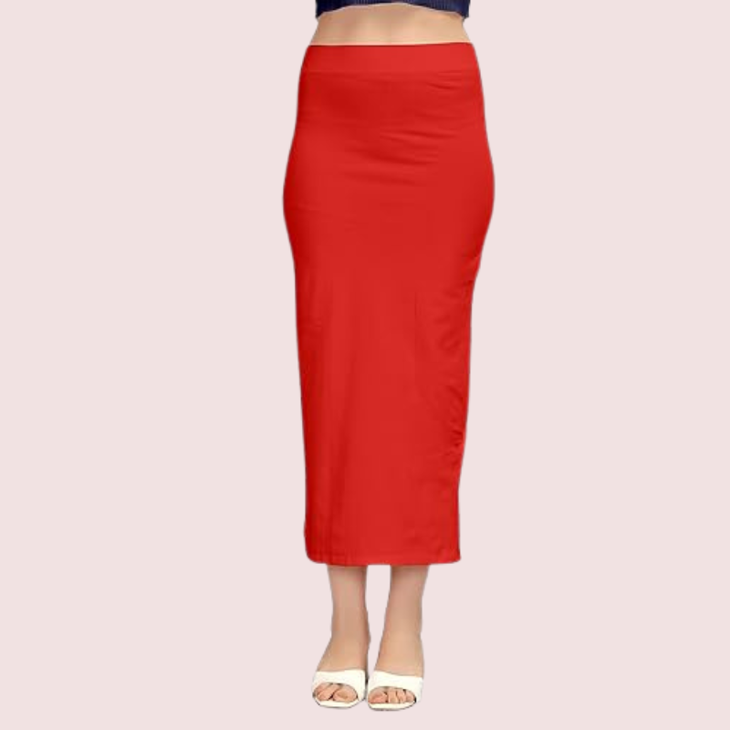 Women's Coral Red Cotton Petticoat, Exquisite Coral Shapewear - Apparel - close-up detail view | Snazzyway