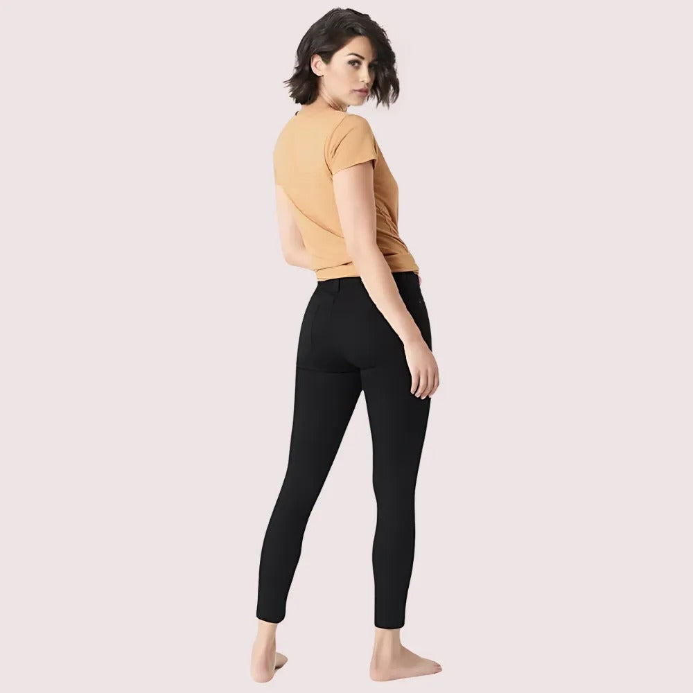 Women's Black Designer Jeans, Graceful Black Denim Pants - Apparel - close-up detail view | Snazzyway