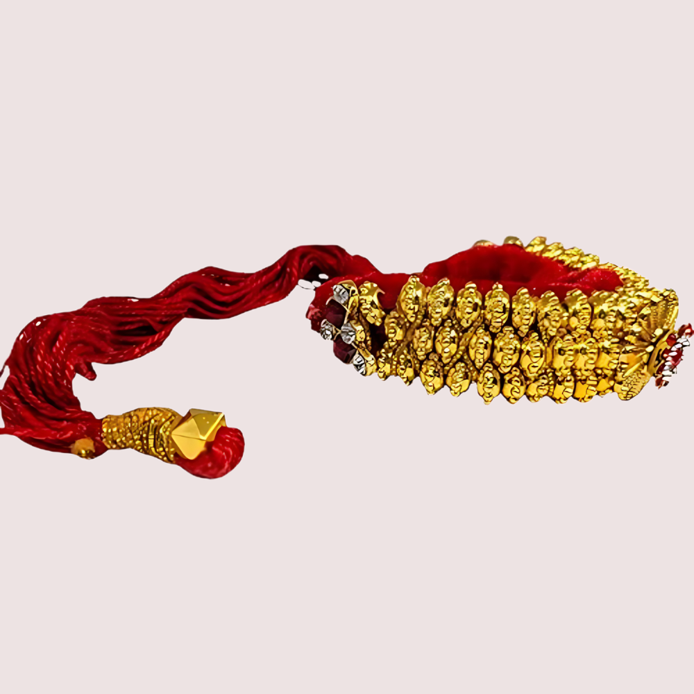 Women's Golden Designer Bracelet, Radiant Golden Bangle - Apparel - close-up detail view | Snazzyway