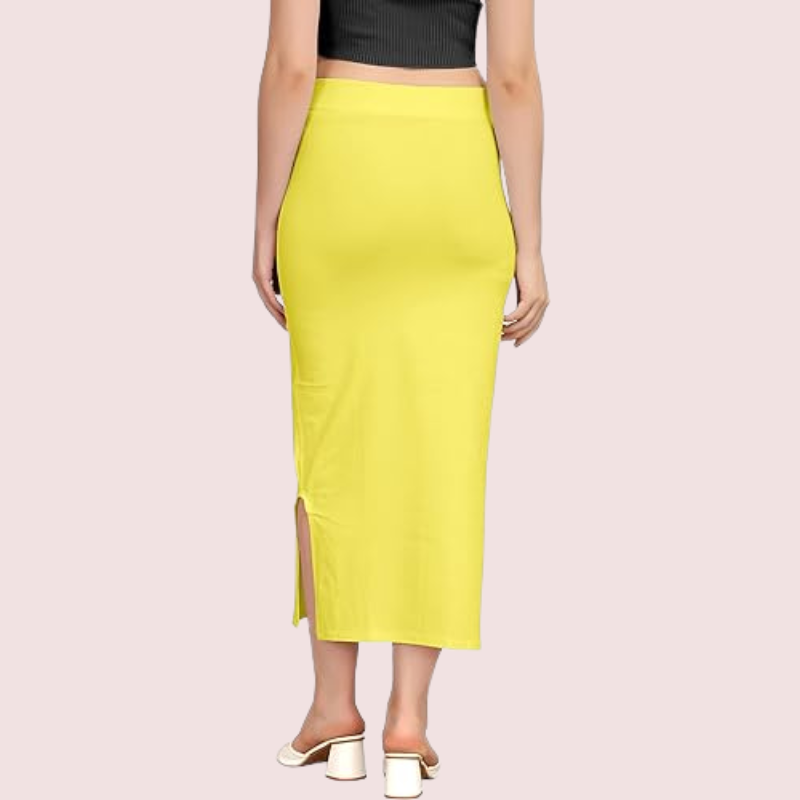 Women's Lemon Yellow Cotton Petticoat, Timeless Lemon Shapewear - Apparel - side view | Snazzyway