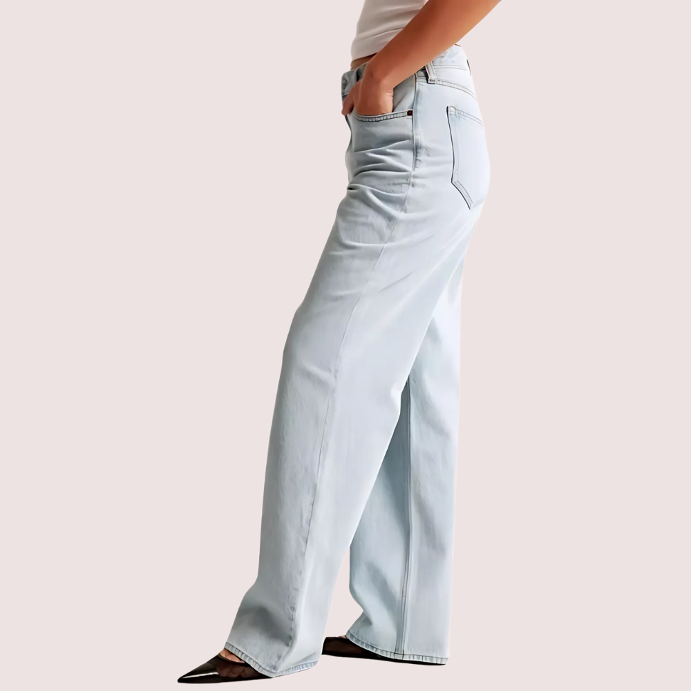 Women's Denim Jeans, Elegant Denim Pants - Apparel - close-up detail view | Snazzyway