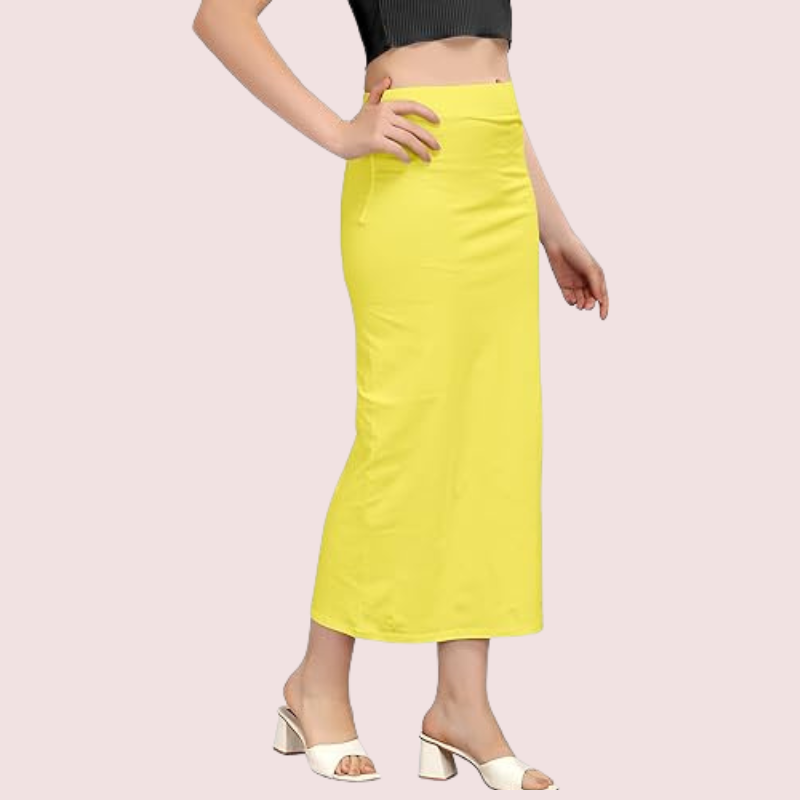 Women's Lemon Yellow Cotton Petticoat, Timeless Lemon Shapewear - Apparel - back view | Snazzyway