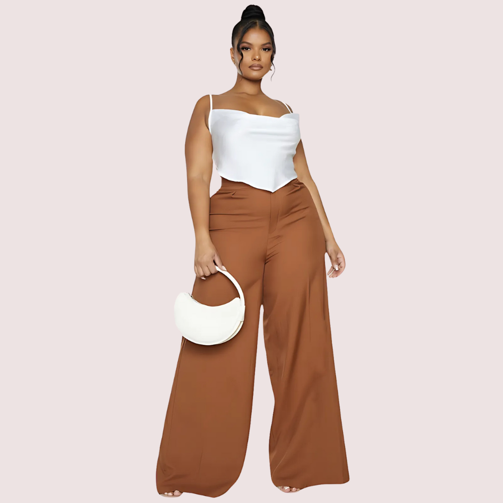 Women's Off White Satin Cami Top, Regal Off Camisole - Apparel - front view | Snazzyway