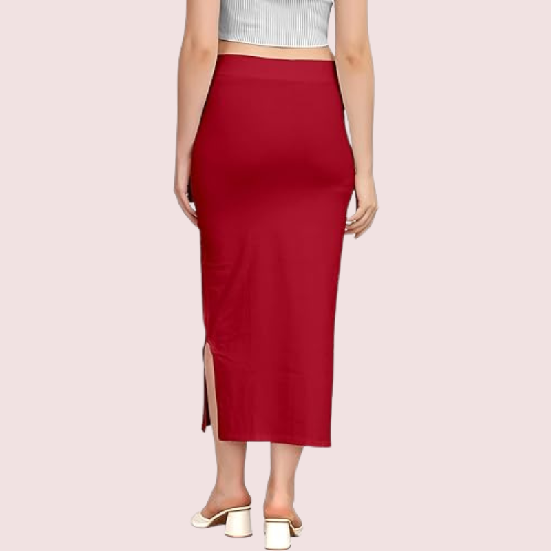 Women's Maroon Cotton Petticoat, Graceful Maroon Shapewear - Apparel - side view | Snazzyway