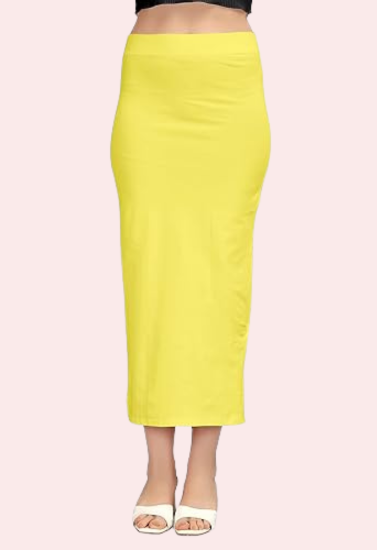 Women's Lemon Yellow Cotton Petticoat, Timeless Lemon Shapewear - Apparel - front view | Snazzyway