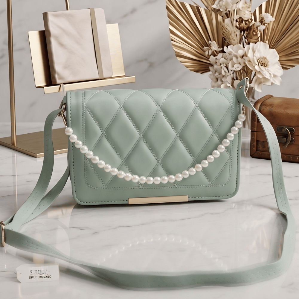 Women's Pearl White Pearl Handbag, Opulent Pearl Purse - Apparel - back view | Snazzyway