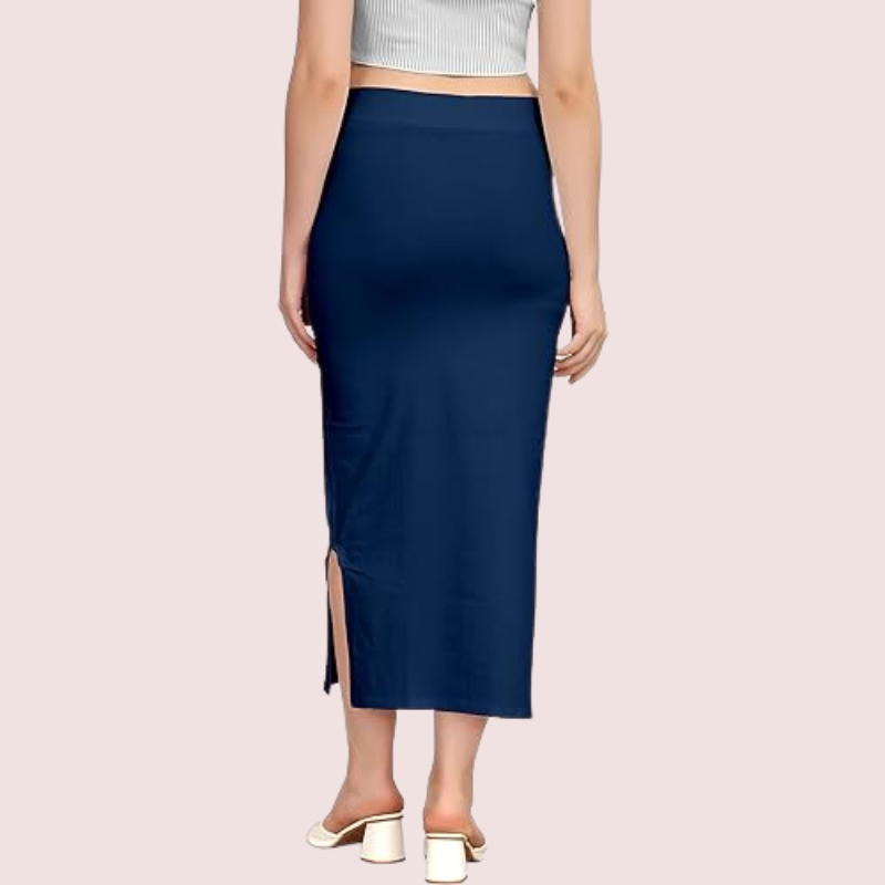 Women's Dark Blue Cotton Shapewear, Timeless Dark Body Shaper - Apparel - side view | Snazzyway