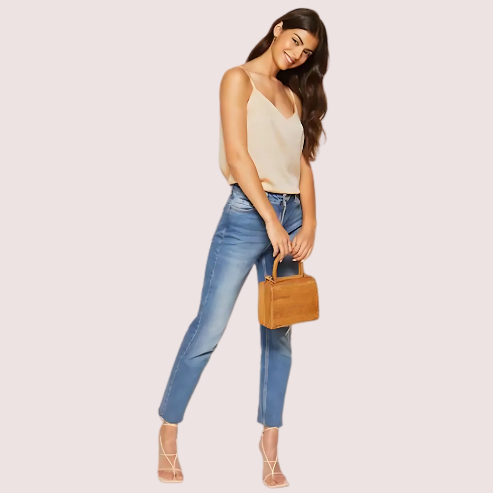 Women's Cream Designer Camisole, Chic Cream Cami Top - Apparel - front view | Snazzyway