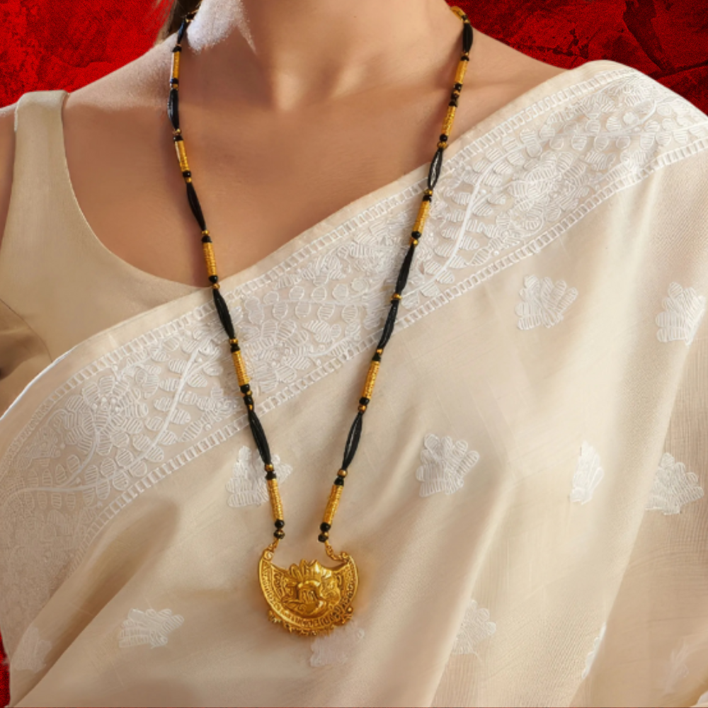 Women's Designer Mangalsutra, Elegant Pendant Necklace - Apparel - close-up detail view | Snazzyway
