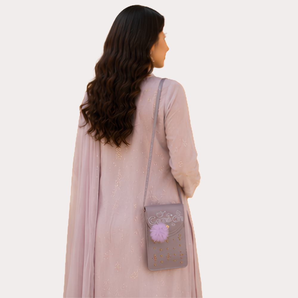 Women's Purple Embellished Sling Bag - Uncategorized - close-up detail view | Snazzyway