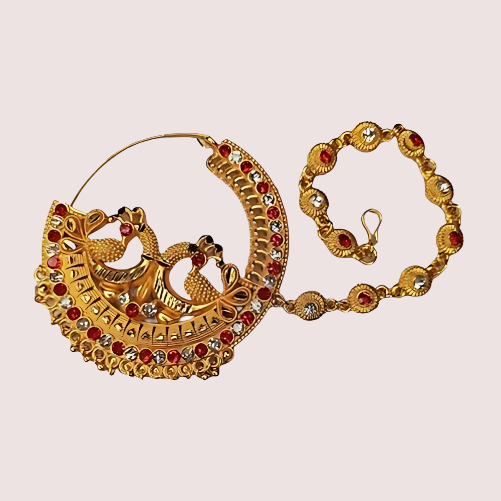 Women's Golden Designer Guloband, Elegant Golden Choker Set - Apparel - back view | Snazzyway