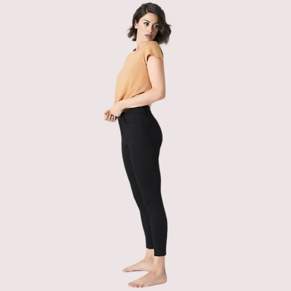 Women's Black Designer Jeans, Graceful Black Denim Pants - Apparel - back view | Snazzyway