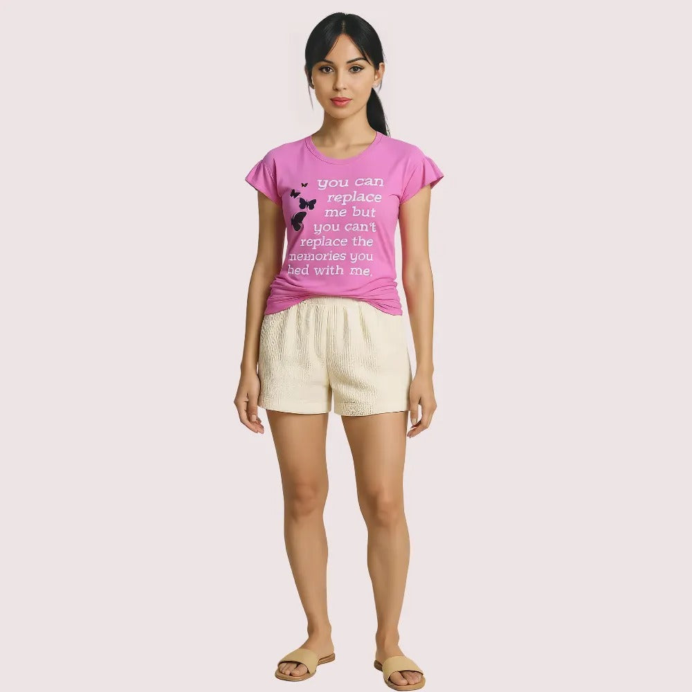Women's Designer T-Shirt, Sophisticated Casual Top - Apparel - back view | Snazzyway