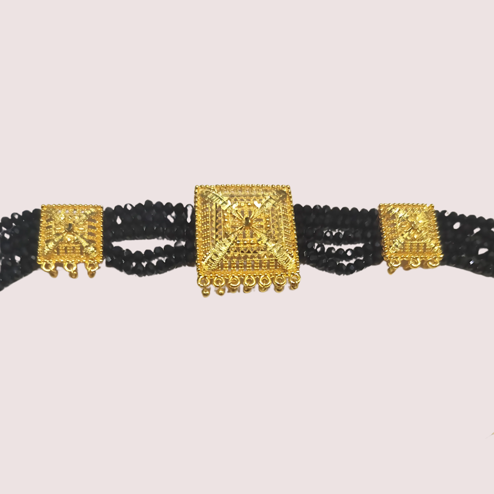 Women's Black Beaded Necklace, Elegant Black Necklace Set - Apparel - close-up detail view | Snazzyway