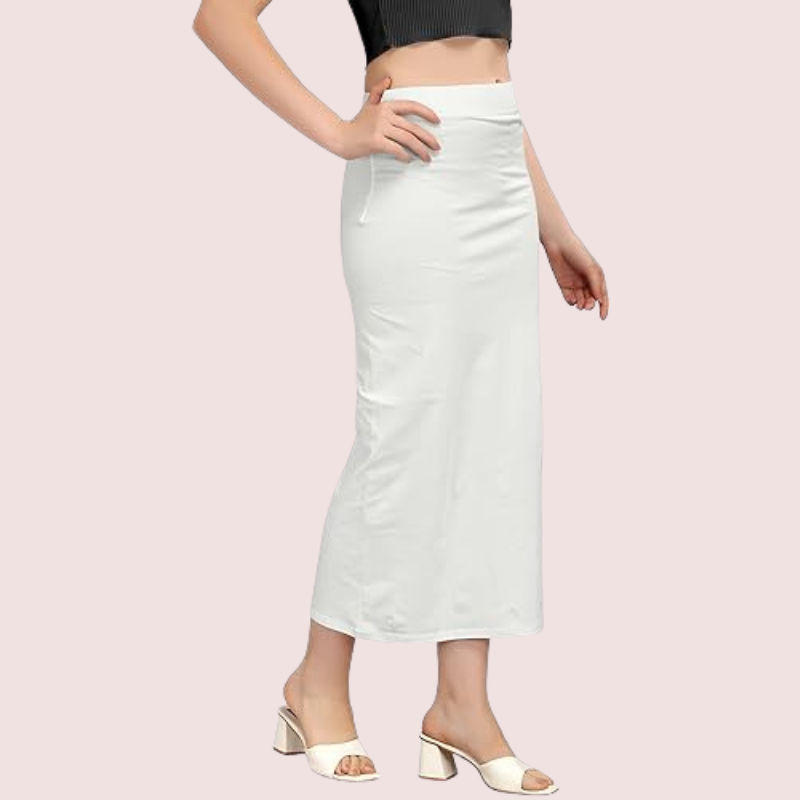 Women's Off White Cotton Petticoat, Stylish Off Shapewear - Apparel - back view | Snazzyway